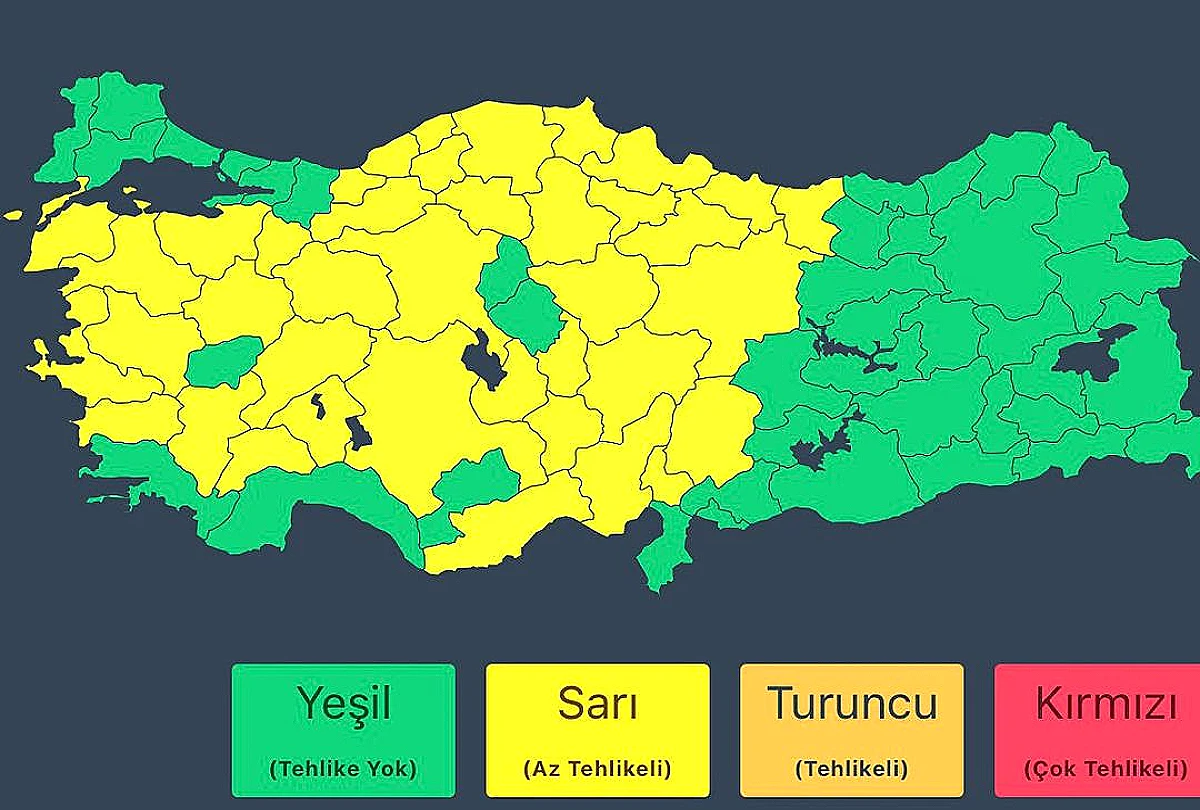 İçişleri Bakanlığı'ndan 14 Mayıs'ta Kuvvetli Yağış Uyarısı